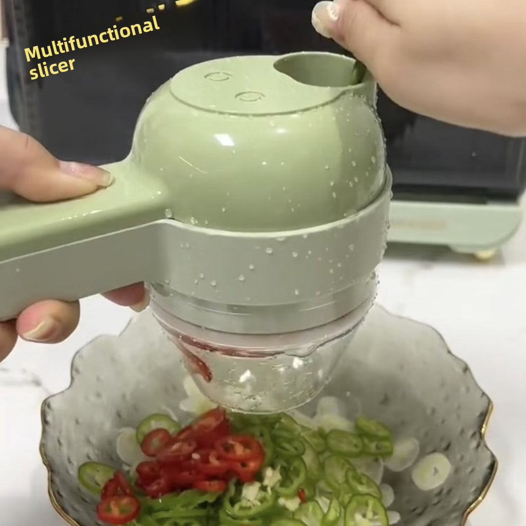 Four In One Electric Vegetable Cutter Garlic Grinder Kitchen Slicer