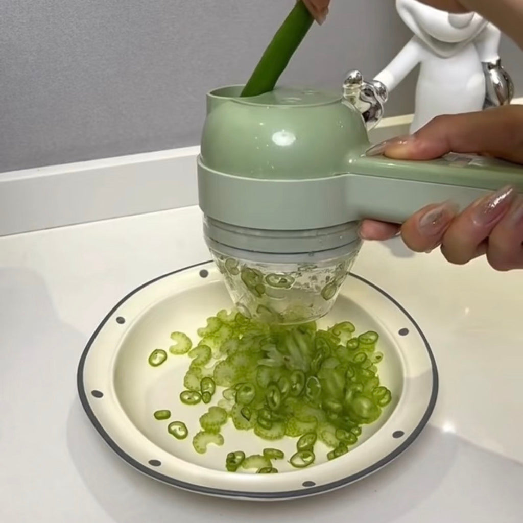 Four In One Electric Vegetable Cutter Garlic Grinder Kitchen Slicer