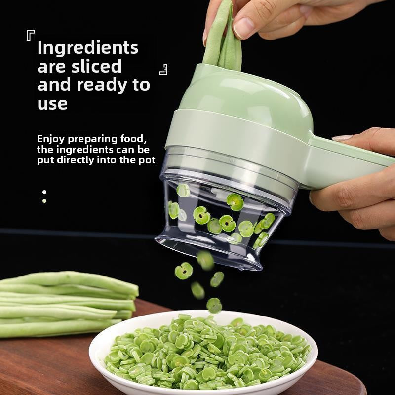 Four In One Electric Vegetable Cutter Garlic Grinder Kitchen Slicer