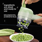 Four In One Electric Vegetable Cutter Garlic Grinder Kitchen Slicer