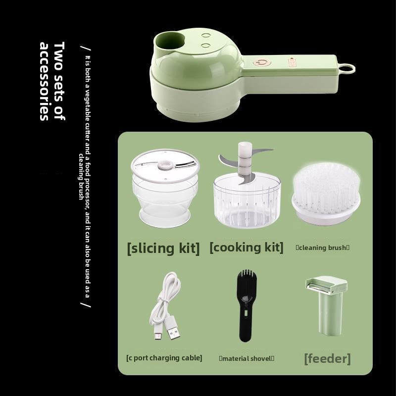 Four In One Electric Vegetable Cutter Garlic Grinder Kitchen Slicer