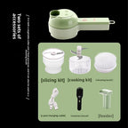 Four In One Electric Vegetable Cutter Garlic Grinder Kitchen Slicer